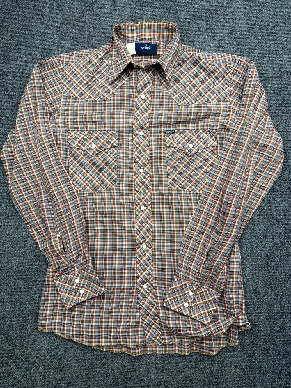 Vintage Wrangler Pearl Snap Western Shirt Size Small
